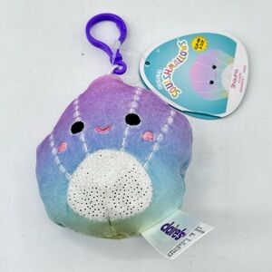 Squishmallows Clip-On Shauna the Clam Seashell Keychain Plush - 3.5 inch